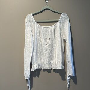 Free People white gauzy blouse